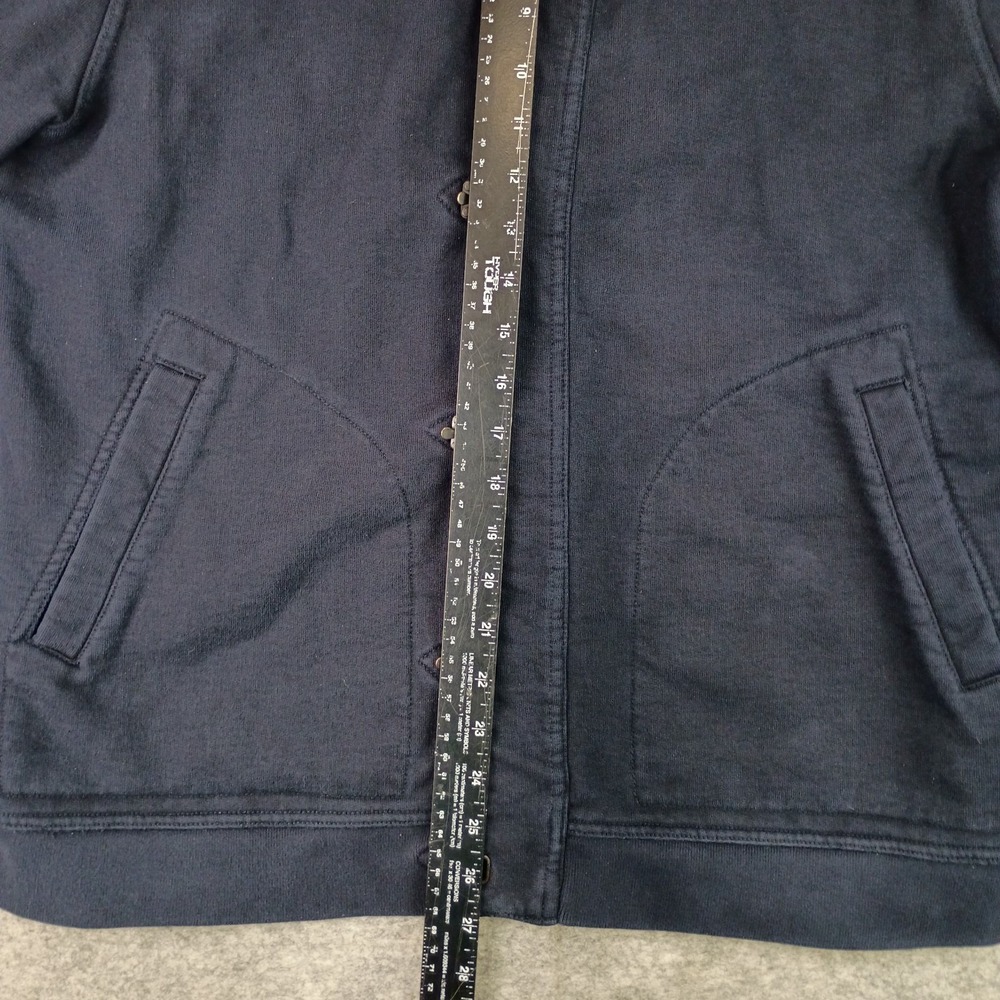 J.Crew Mens Large Outerwear Fleece Navy Cozy Warm Shawl Collar Toggle Jacket - Picture 11 of 13